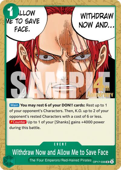 Withdraw Now and Allow Me to Save Face