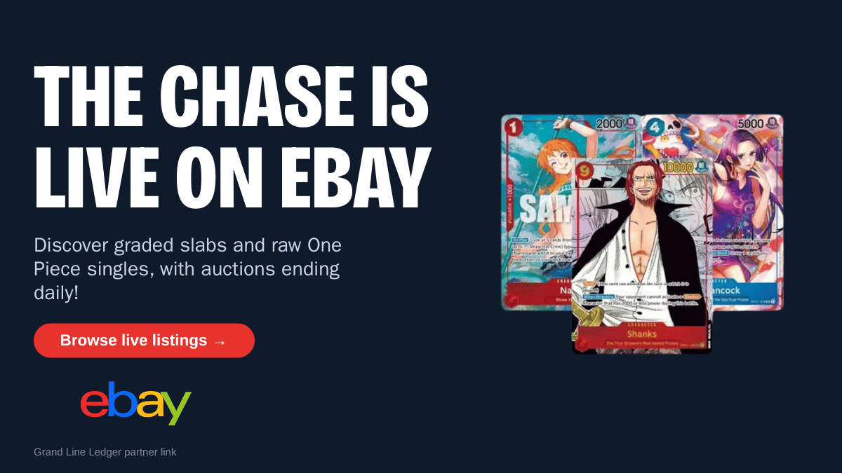 The chase is live on eBay - graded slabs and raw One Piece singles